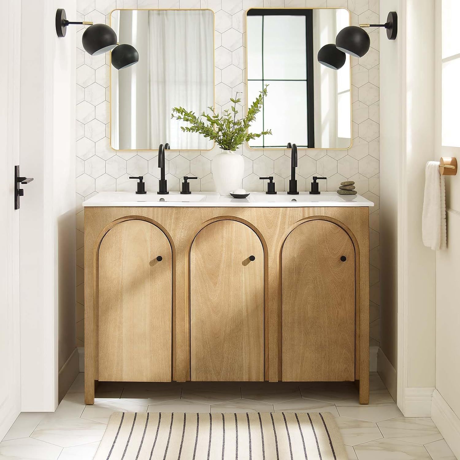 Appia 48" Oak Double Bathroom Vanity Cabinet