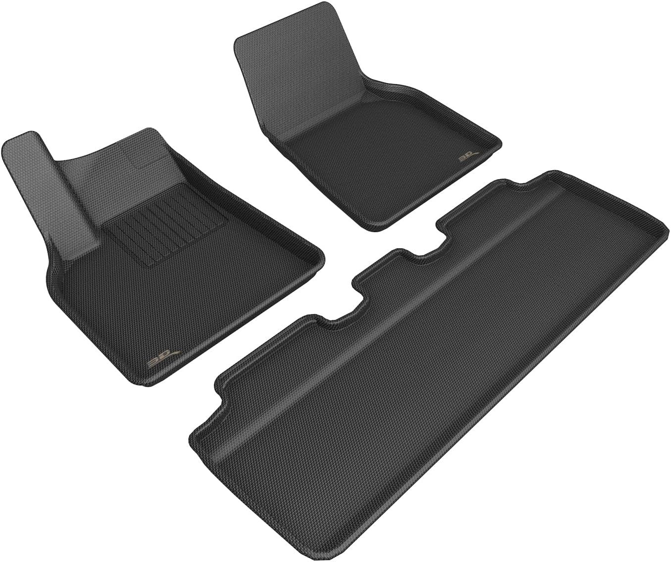 Black Thermoplastic Rubber 3D Custom Fit Car Floor Mats for Tesla Model Y