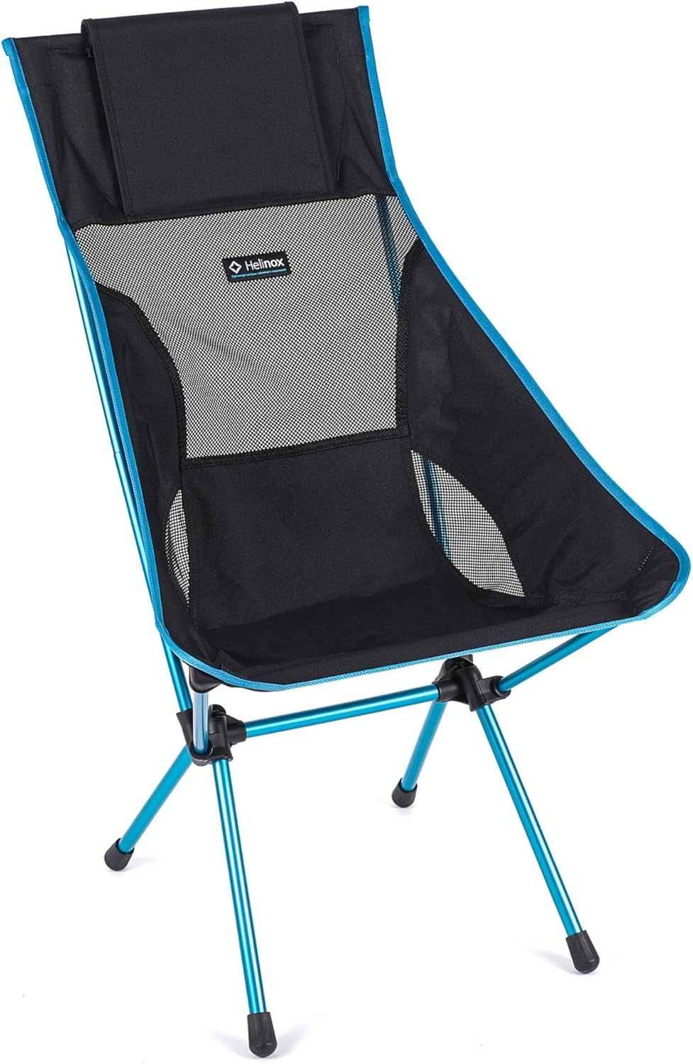 Black and Blue High-Back Lightweight Camping Chair