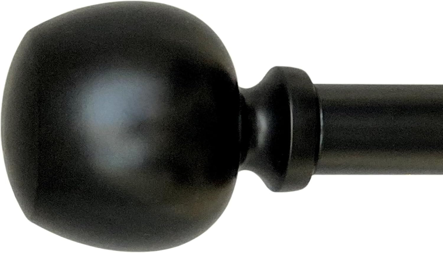 Morena II Black Adjustable Metal Curtain Rod Set, 36-72 Inches