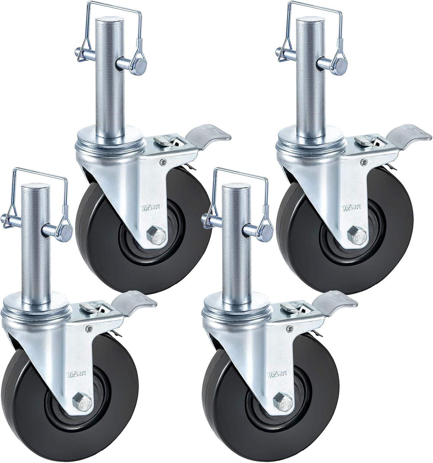 5-Inch Stainless Steel Rubber Twin Wheel Scaffolding Casters with Brake