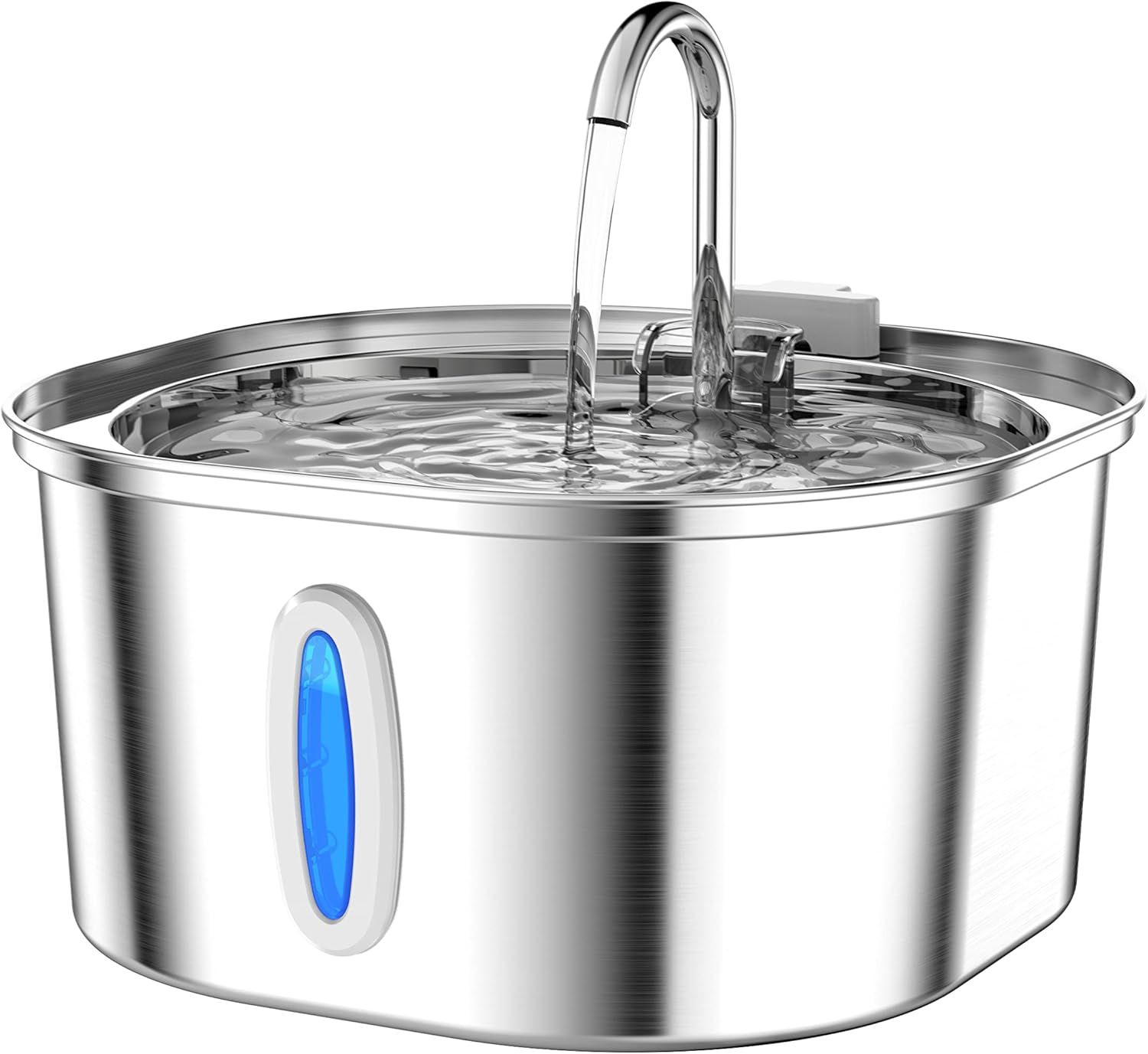 Stainless Steel 3.2L Pet Water Fountain with Water Level Window