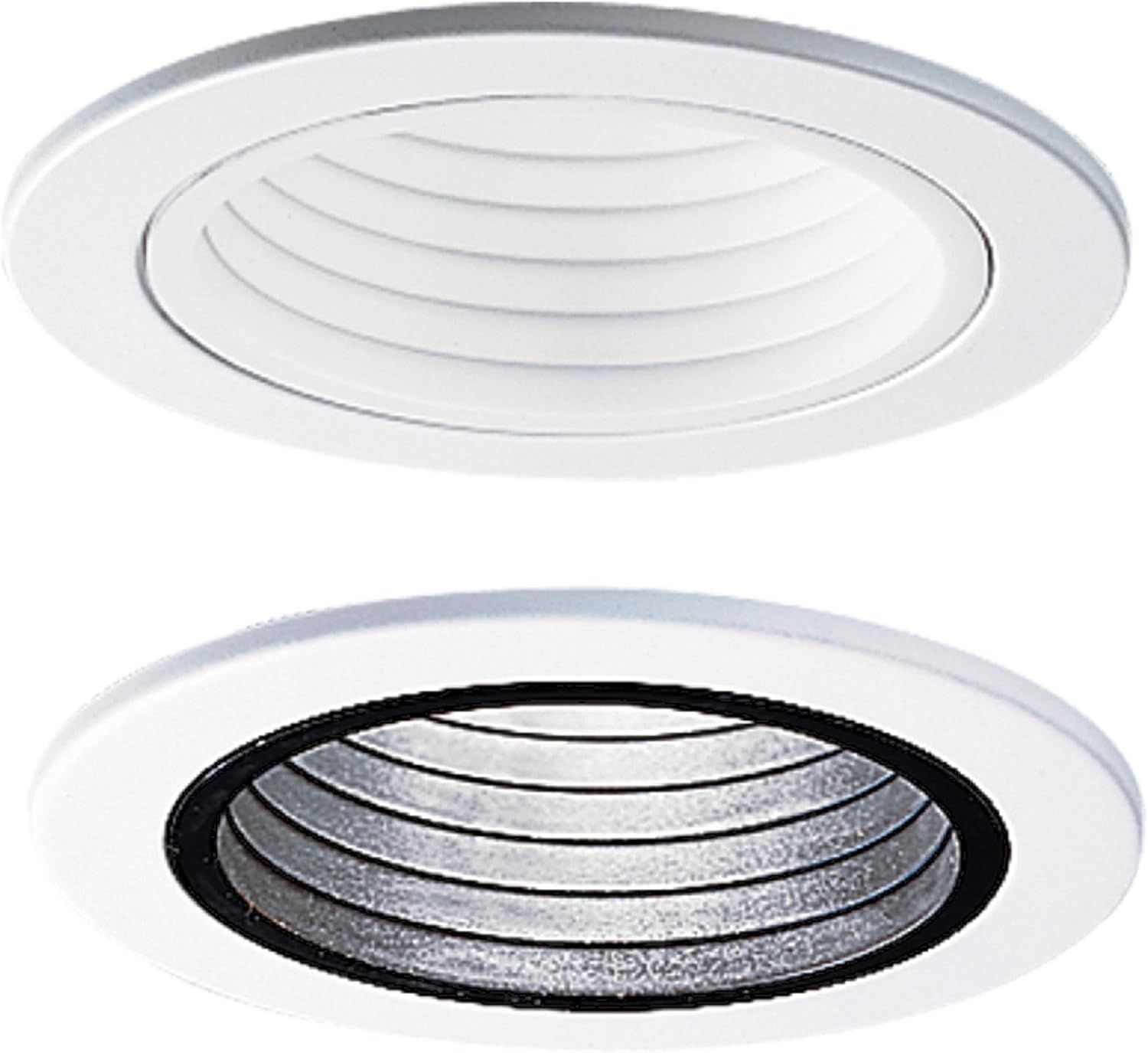 4" White Plastic Baffle Trim for Recessed Lighting