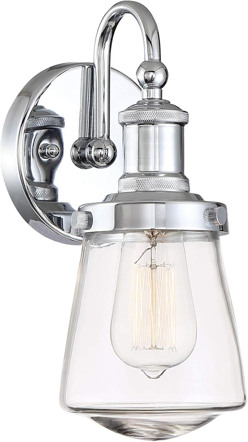 Taylor Chrome 11.5" Clear Glass Shade Wall Sconce