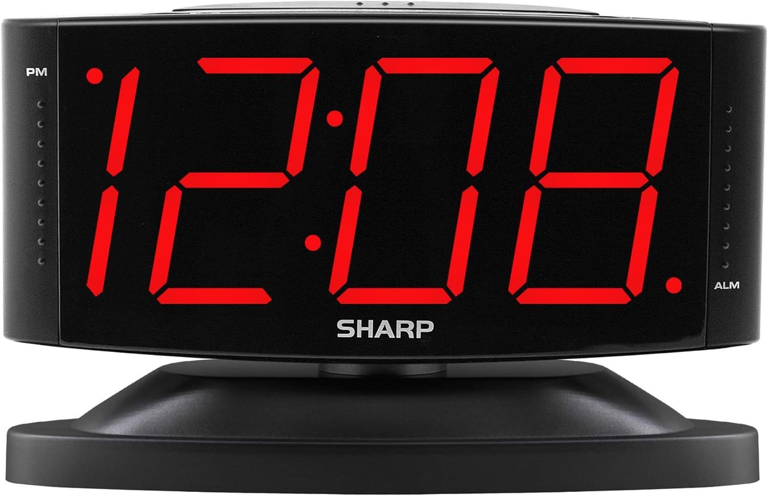 Black Digital LED Alarm Clock with Swivel Base