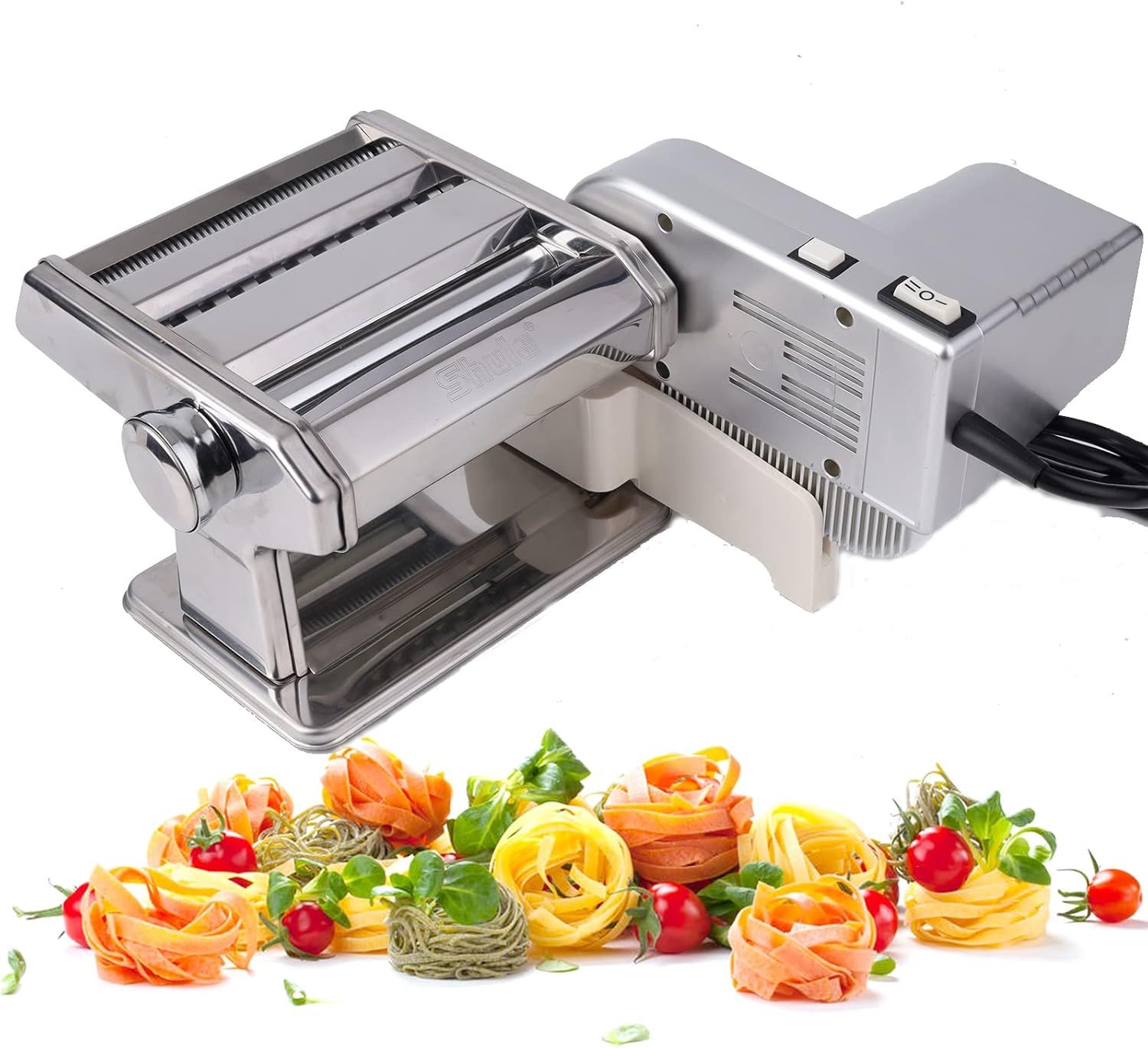 Silver Electric Stainless Steel Pasta Maker with Motor