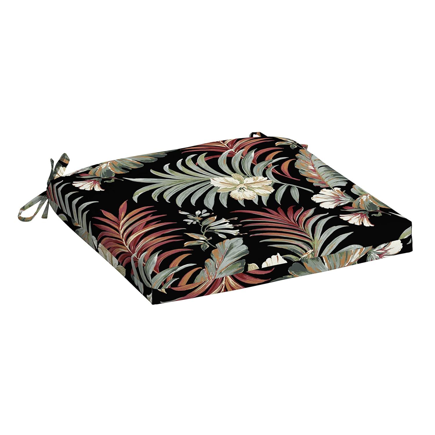 Simone Black Tropical Polyester Adirondack Chair Cushion