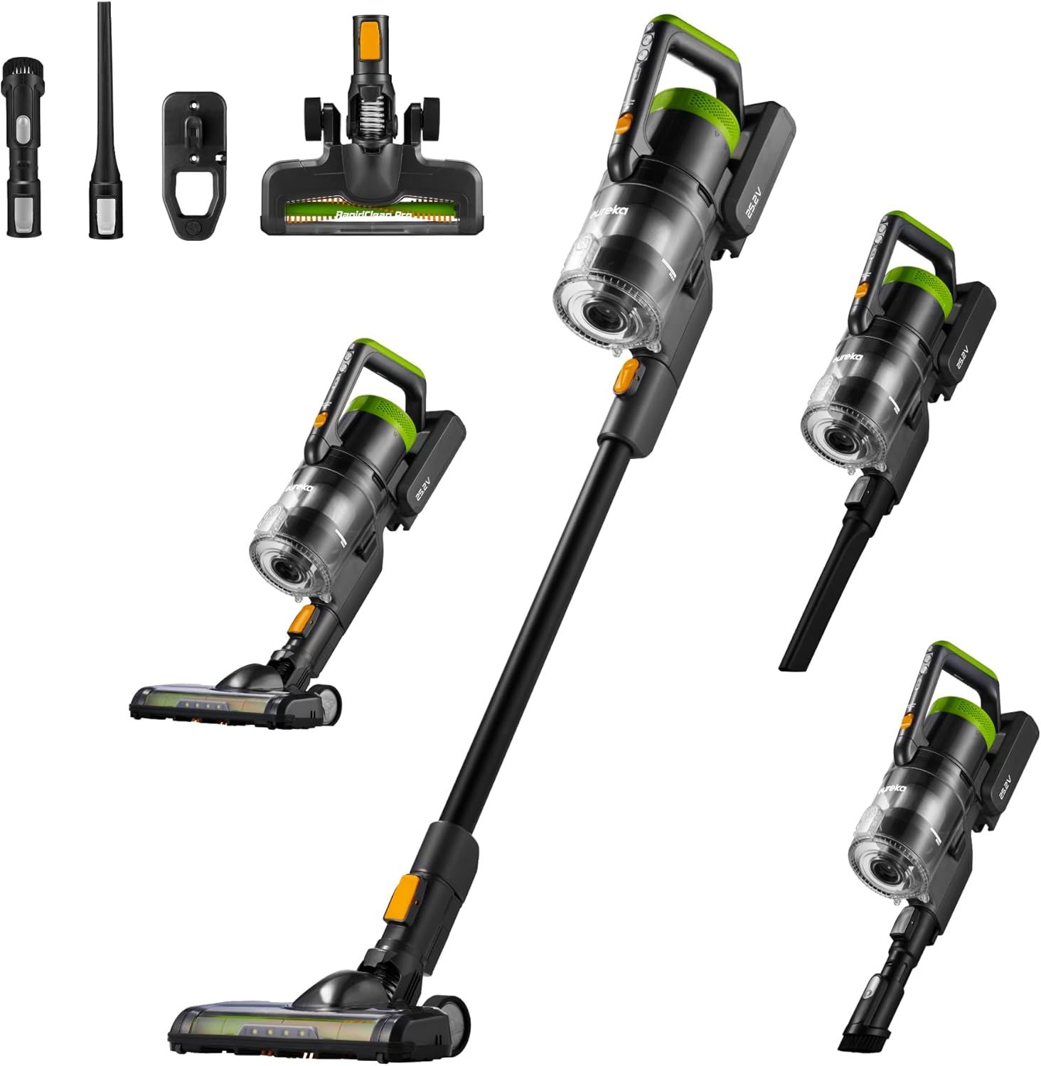 Green Convertible Stick Vacuum with LED Headlights