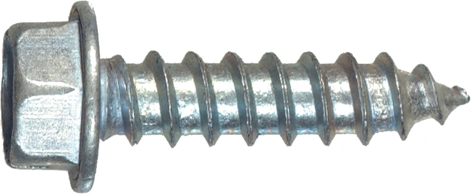 Zinc-Plated Hex Washer Head Sheet Metal Screws 1-inch 50-Pack