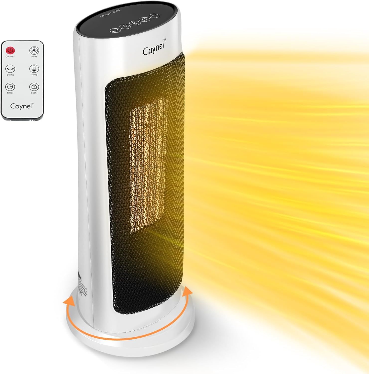 White Ceramic Electric Oscillating Tower Heater with Thermostat