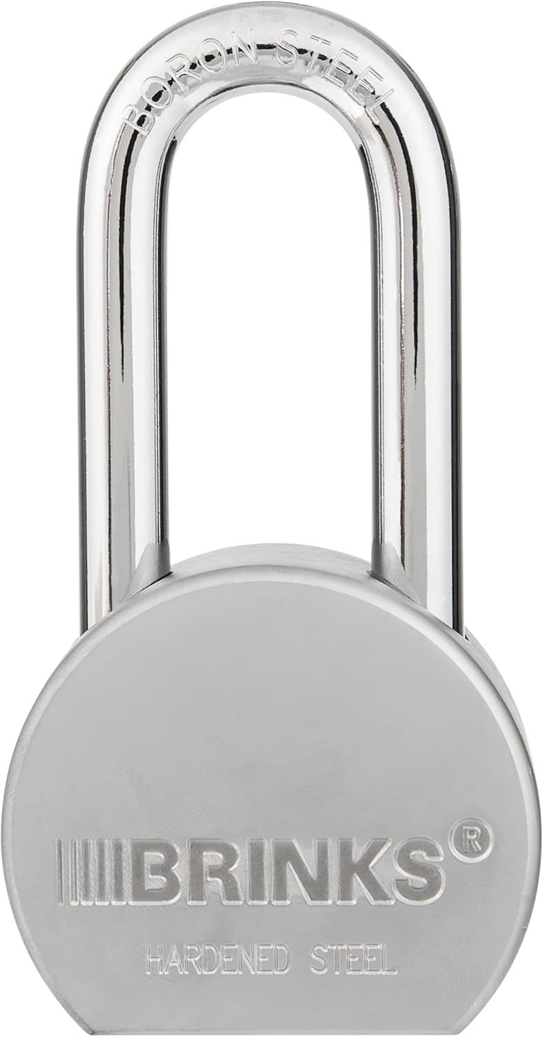 Brinks 2.5'' Silver Steel Keyed Padlock with Brass Key