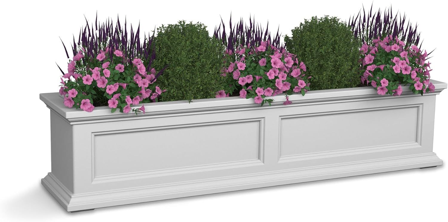 Fairfield White Polyethylene Self-Watering Window Box Planter