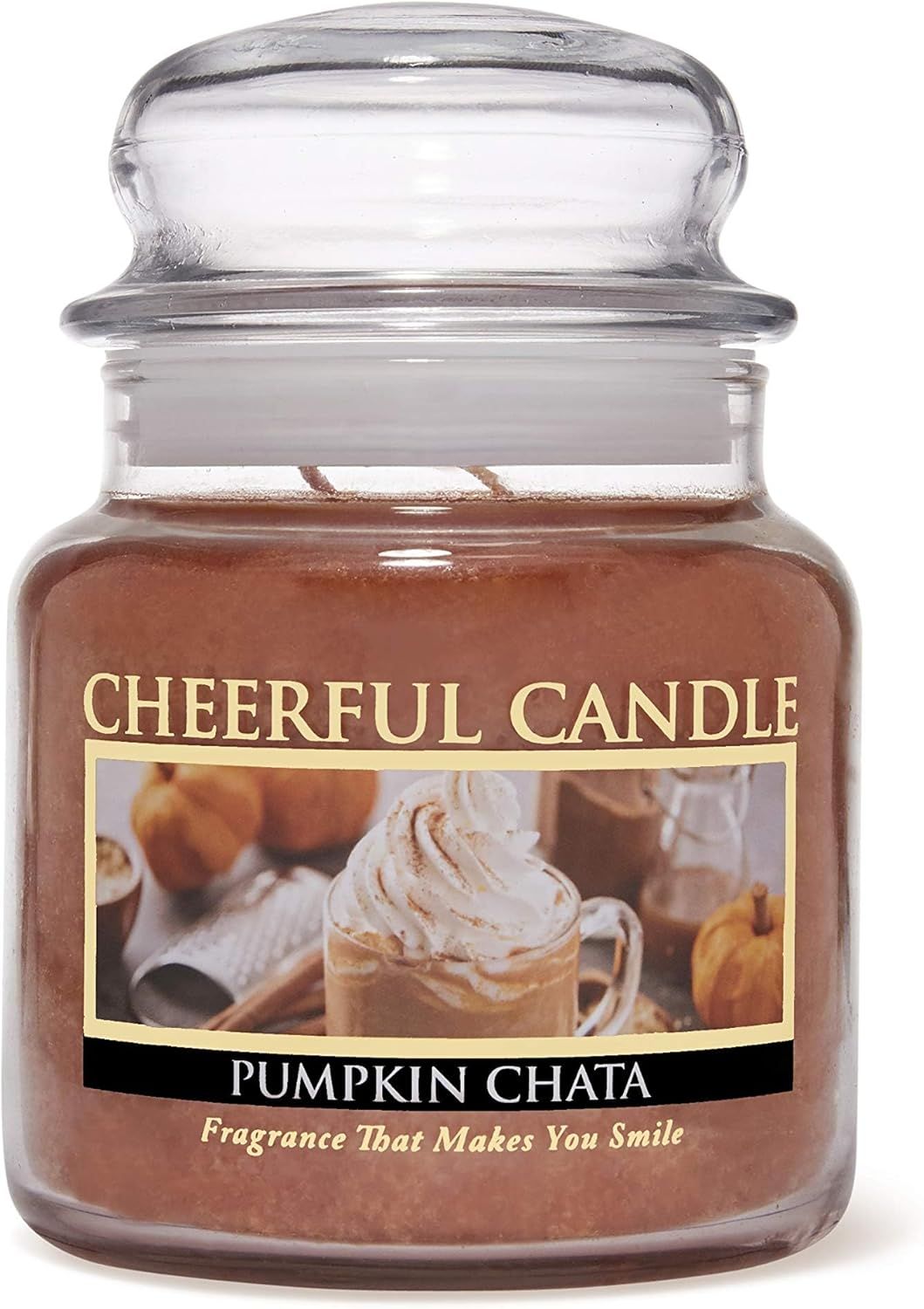 Pumpkin Chata Scented Glass Jar Candle with Lid, 16 oz