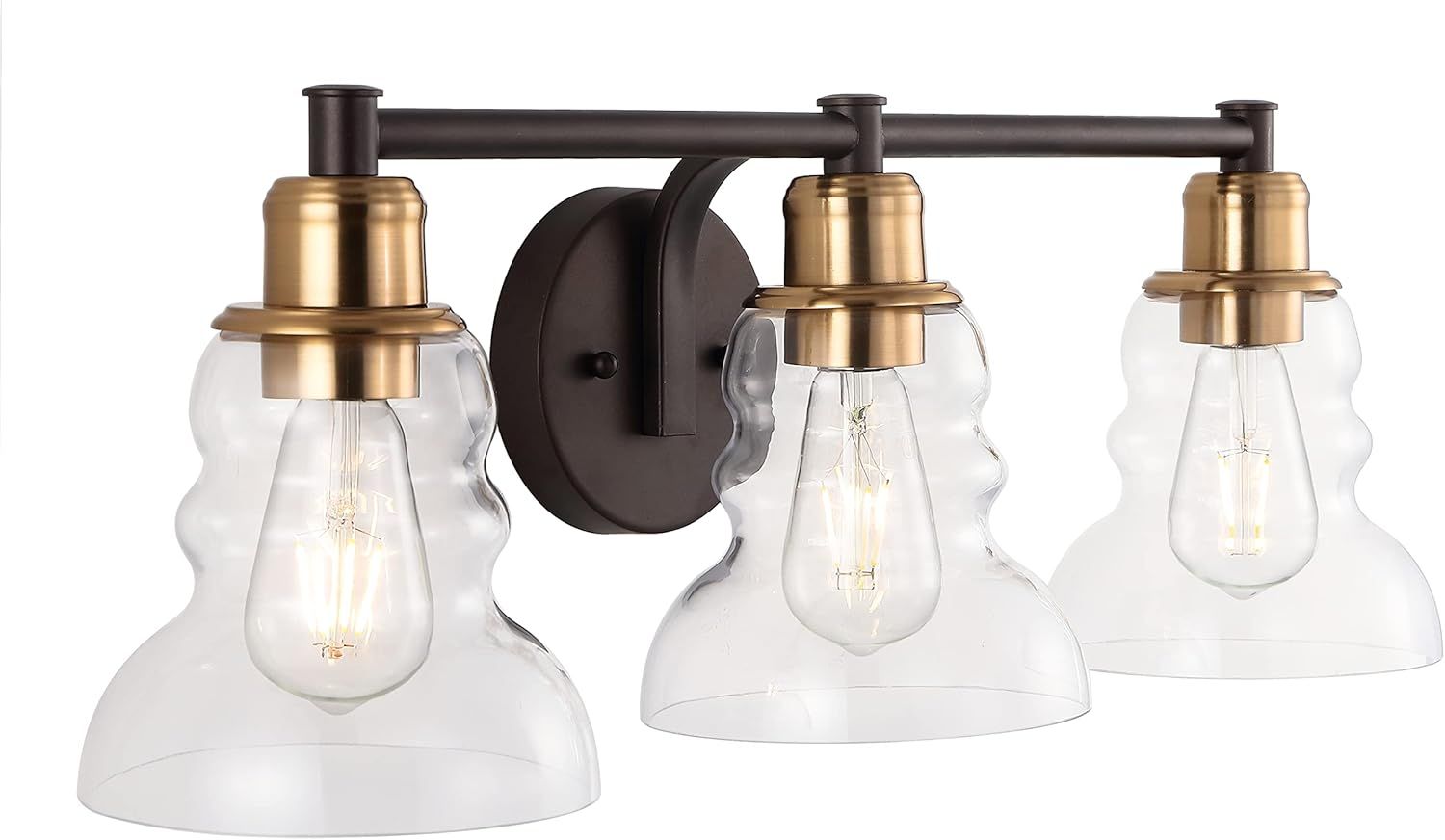 Manhattan 25.5" Brass and Bronze 3-Light Vanity Fixture