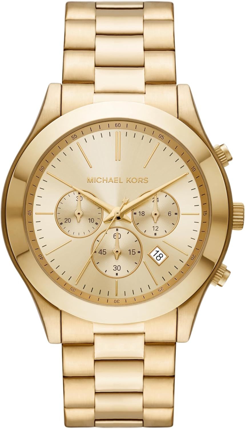 Gold-Tone Stainless Steel Chronograph Men's Watch