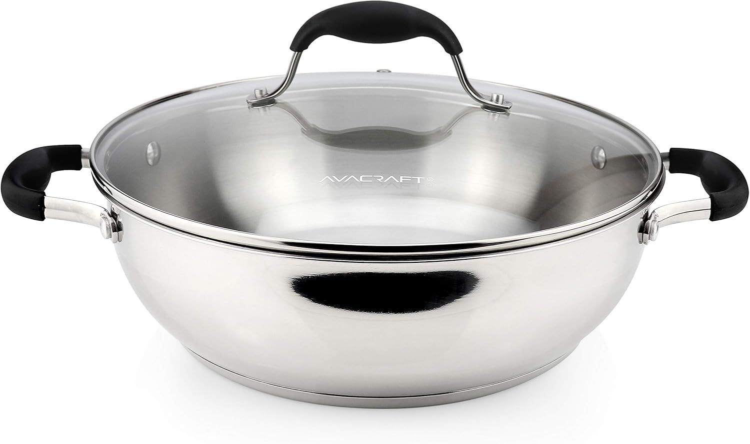 4.75 Quart Stainless Steel Everyday Pan with Glass Lid