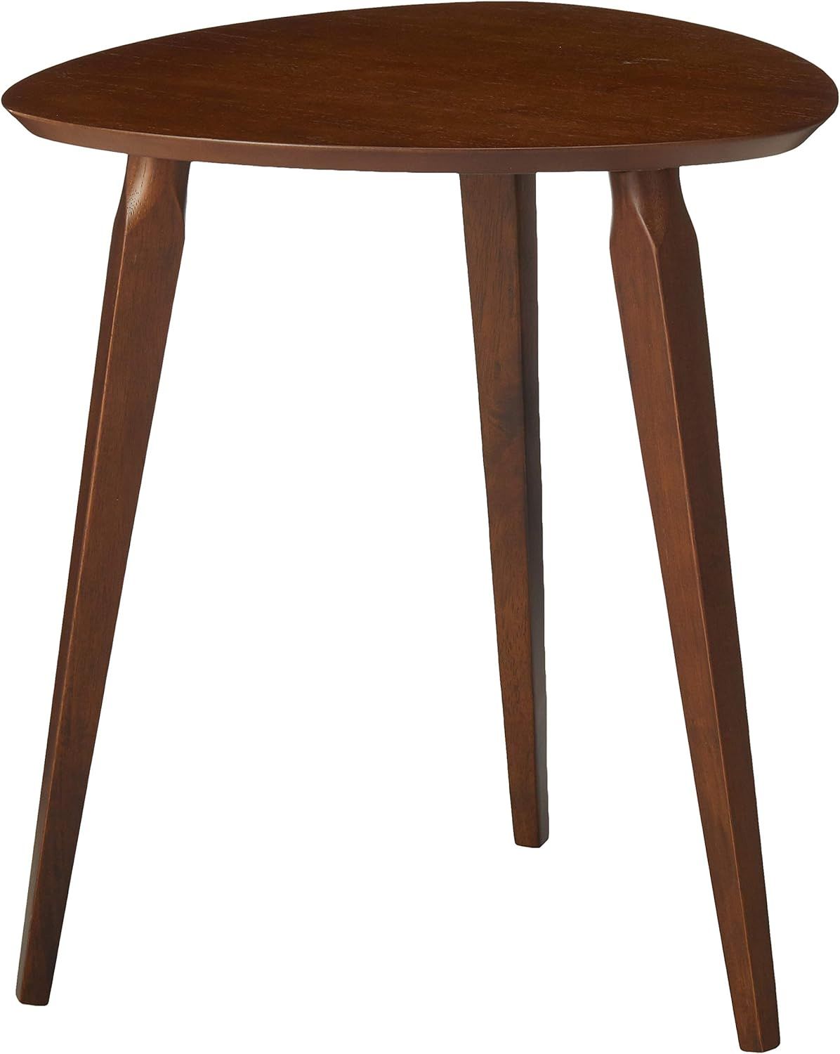 Hoyt Honey Walnut Round Wood Guitar Pick End Table