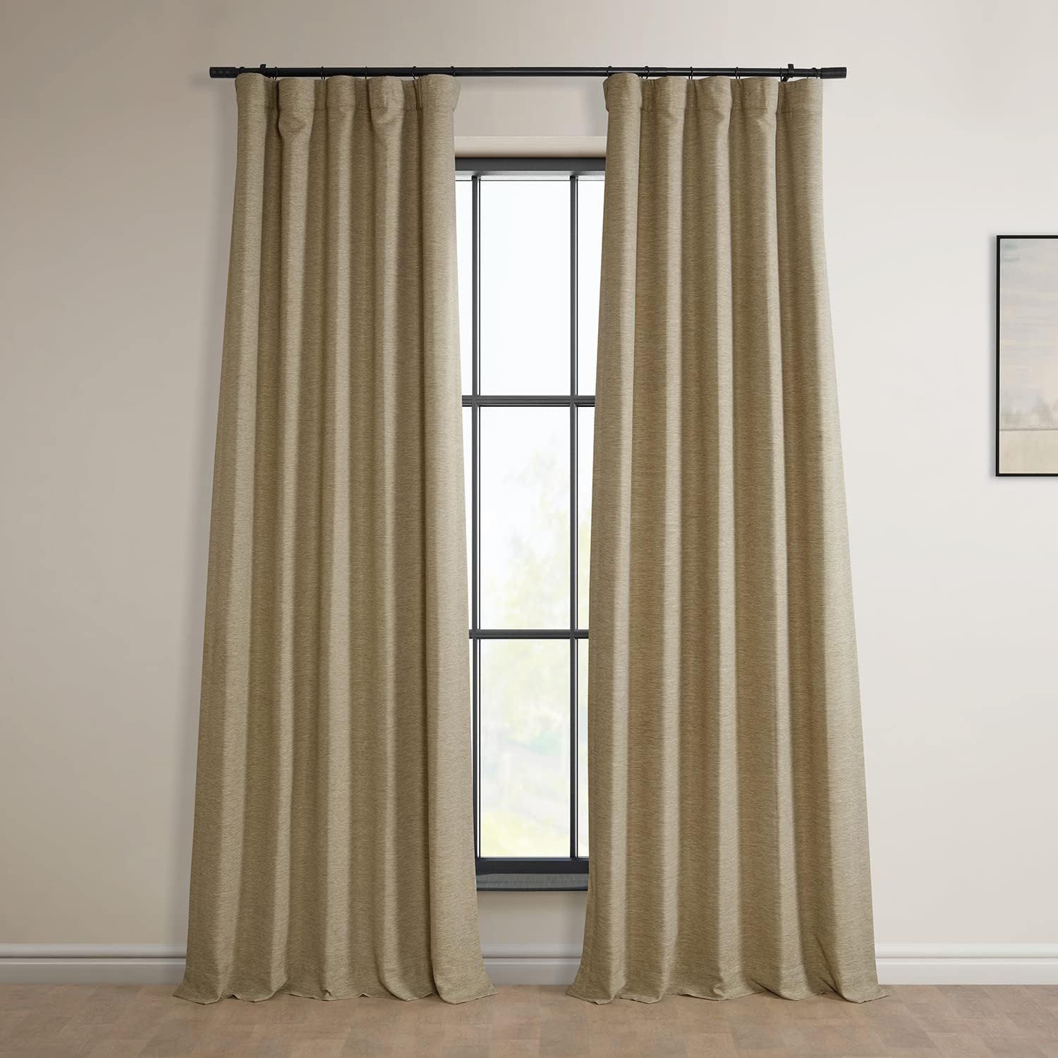 Ginger Polyester Blackout Puddle Length Drape Panel