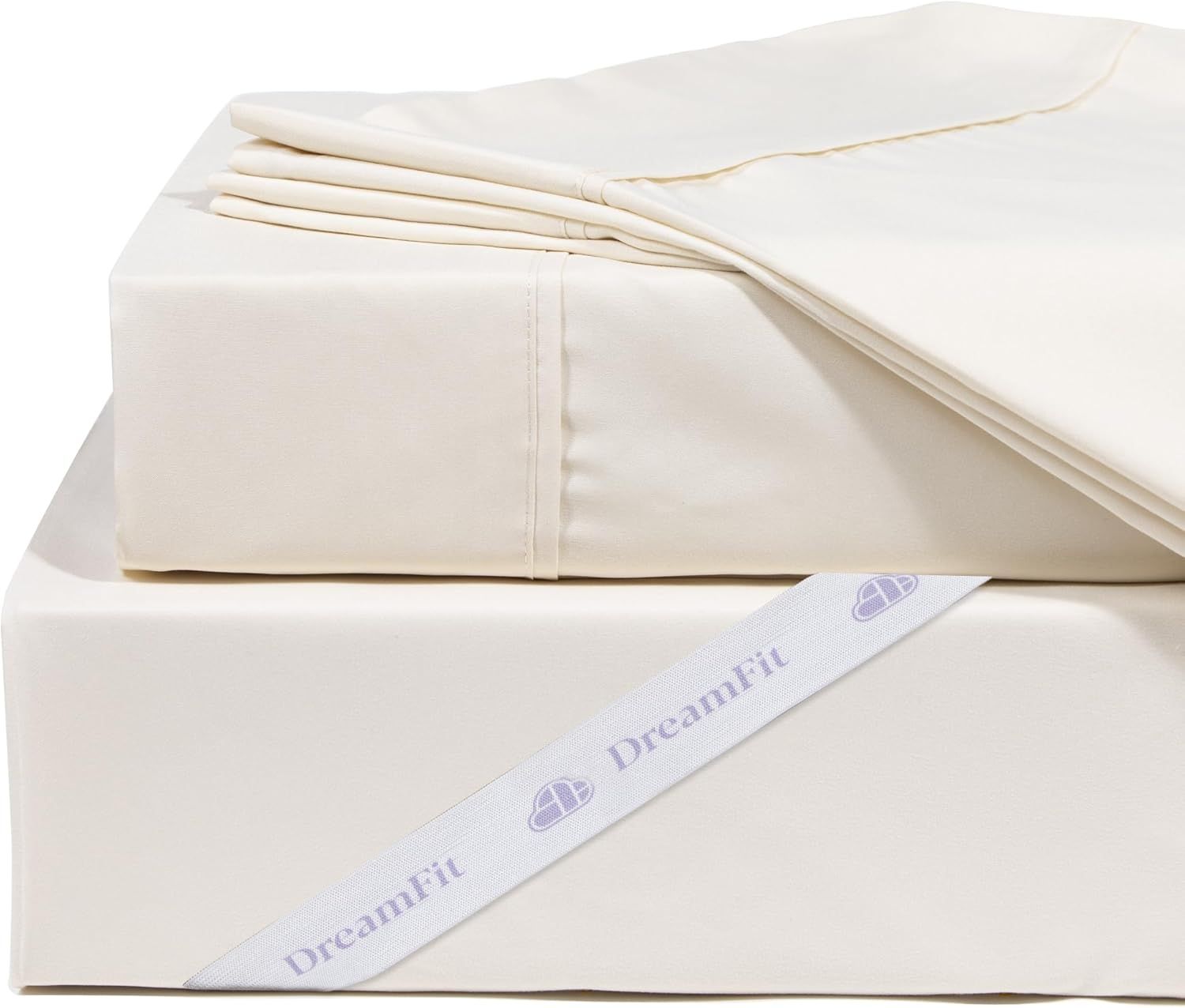 Ivory Twin XL Cotton Sheet Set with Elastic Straps