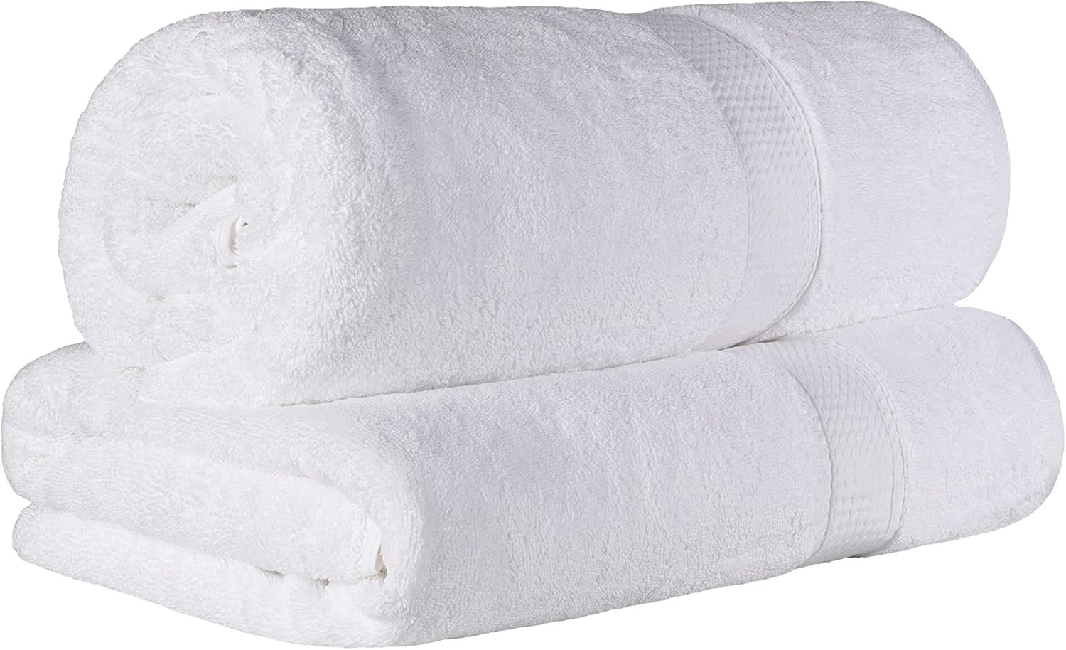 Oversized White Egyptian Cotton Bath Sheet Set of 2