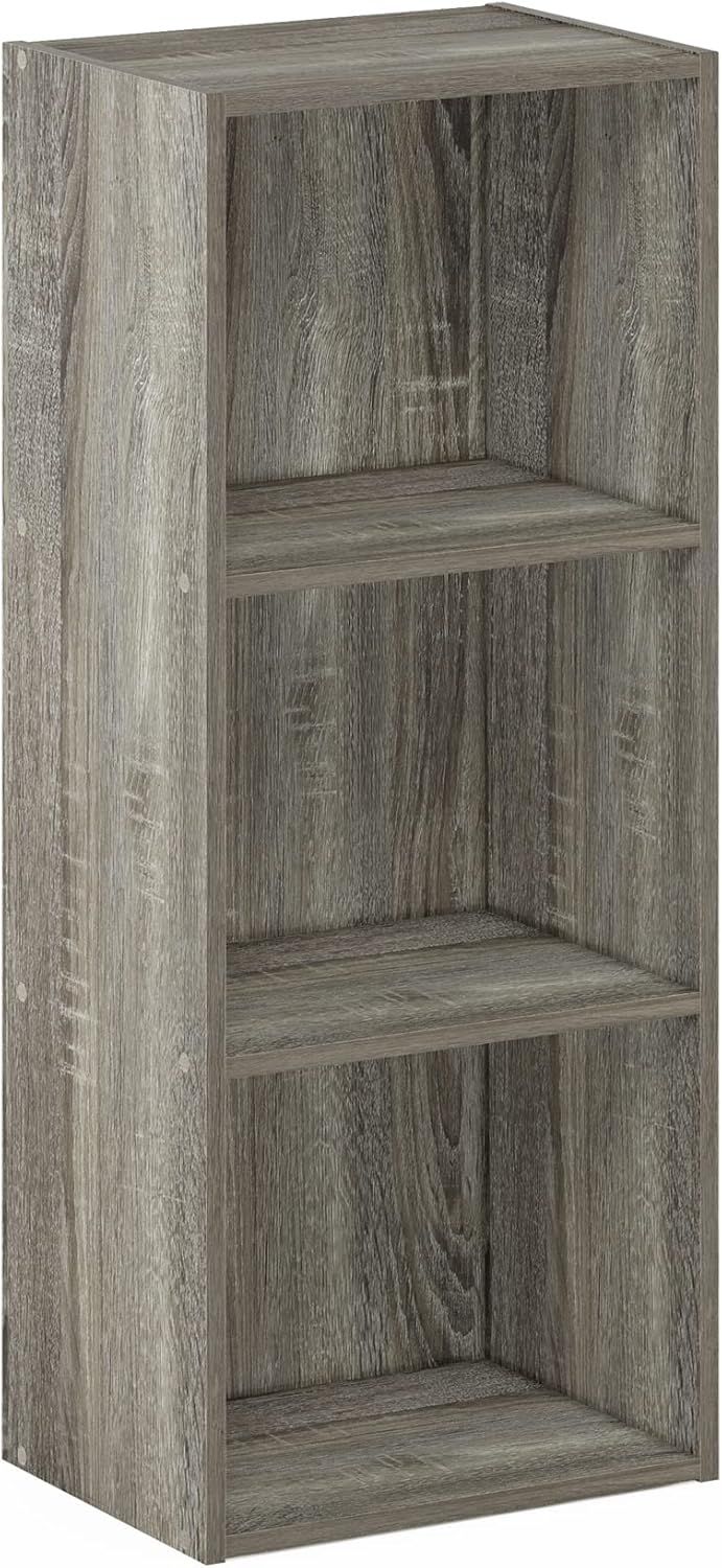 French Oak 3-Tier Open Shelf Bookcase