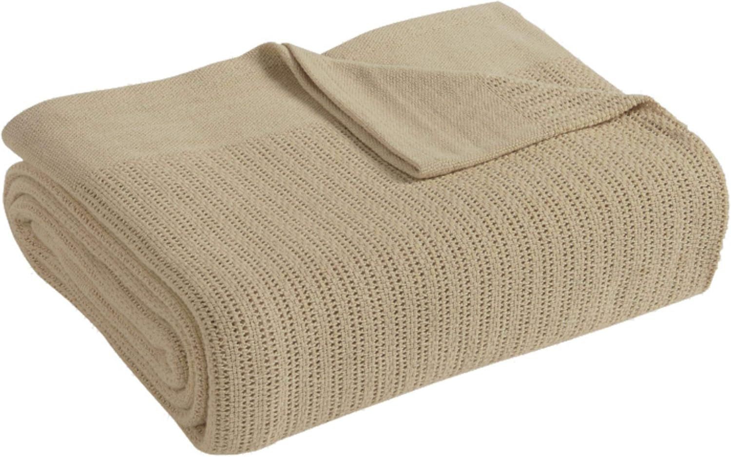 Fiesta Luxe Cotton Full/Queen Thermal Weave Blanket - Linen