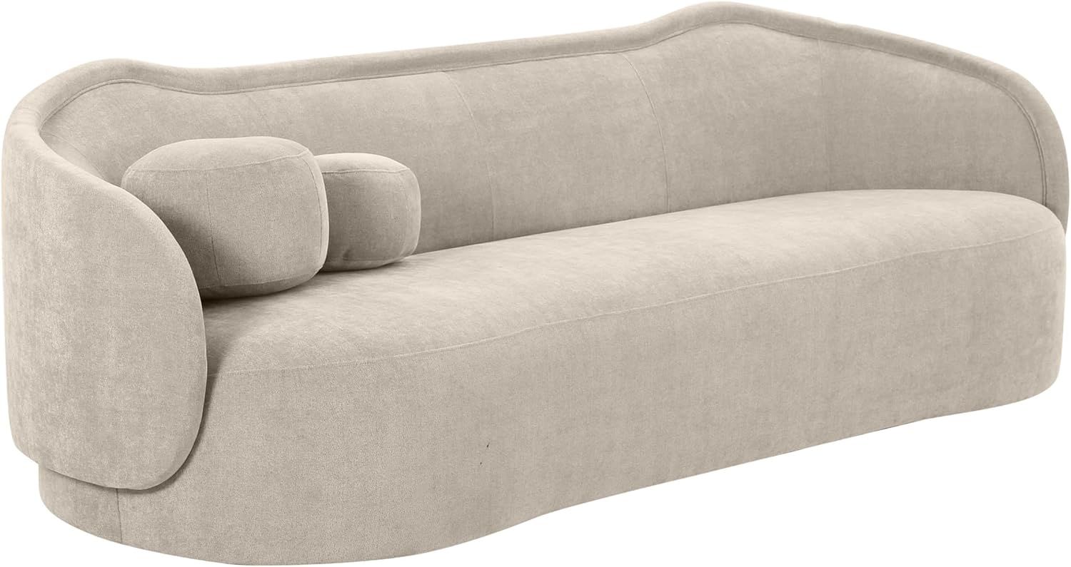 Circe Taupe Velvet Herringbone Stationary Sofa