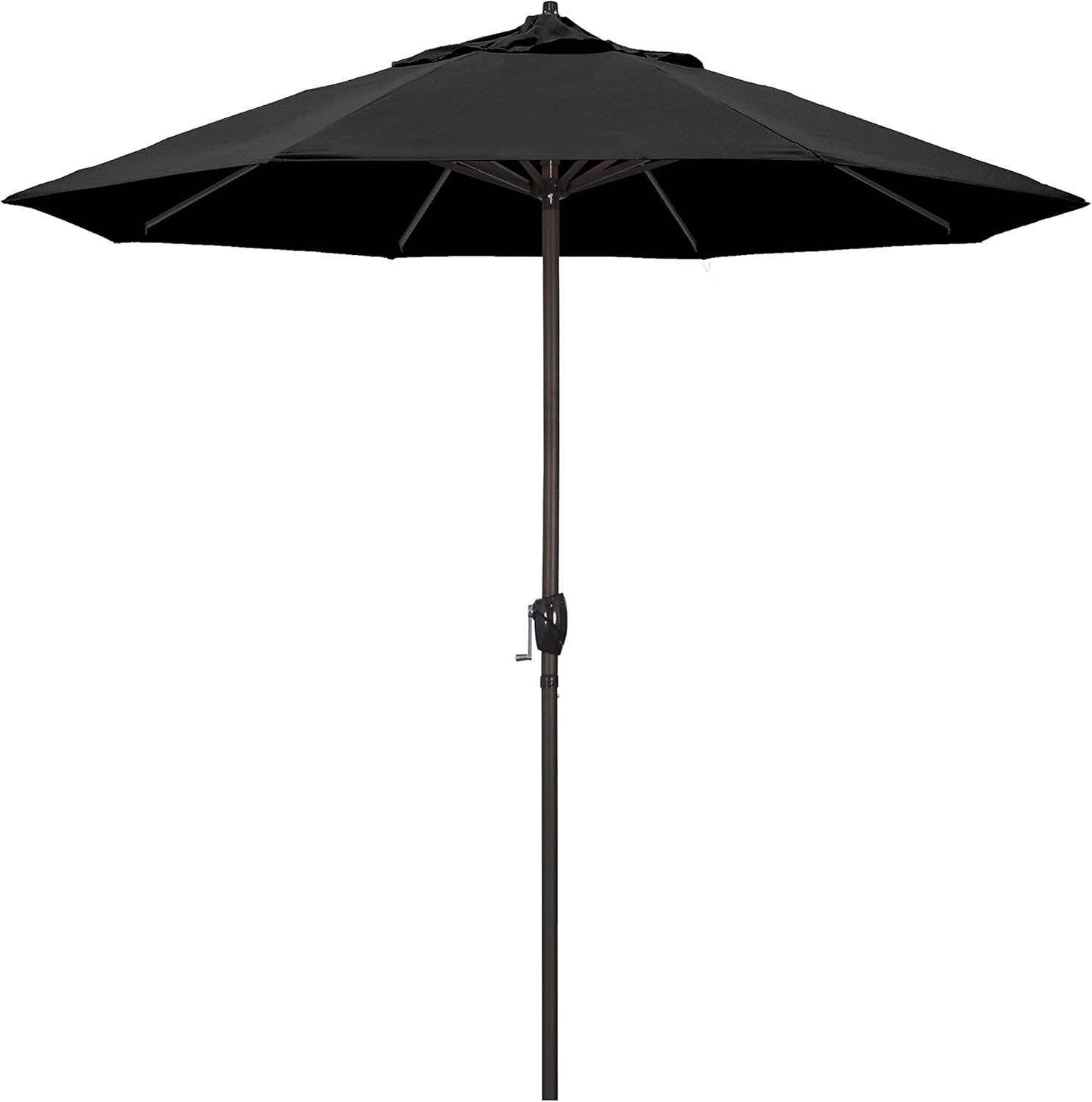 9 ft Black Aluminum Market Umbrella with Bronze Pole