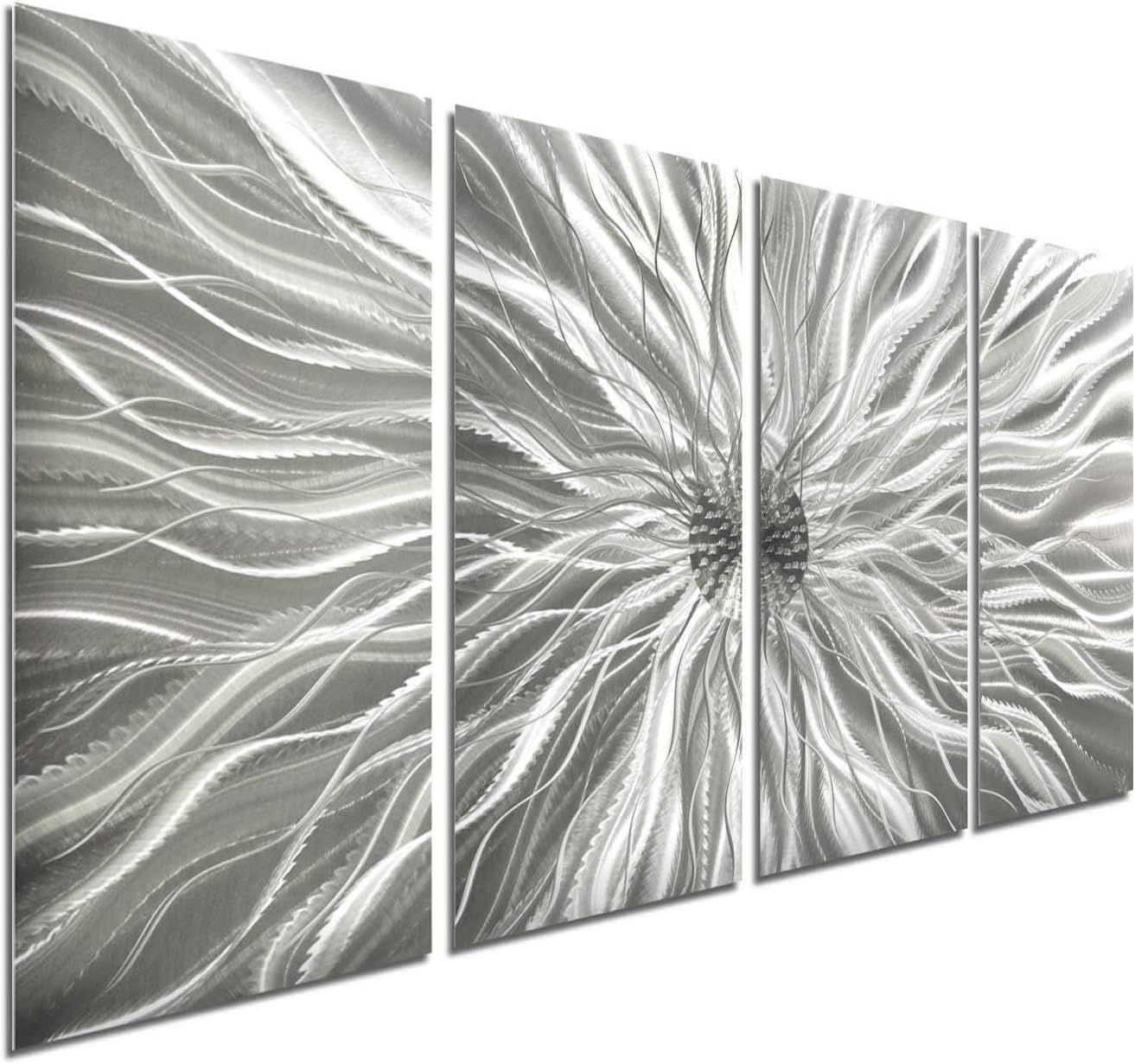 Large Silver Aluminum Contemporary Metal Wall Art Sculpture