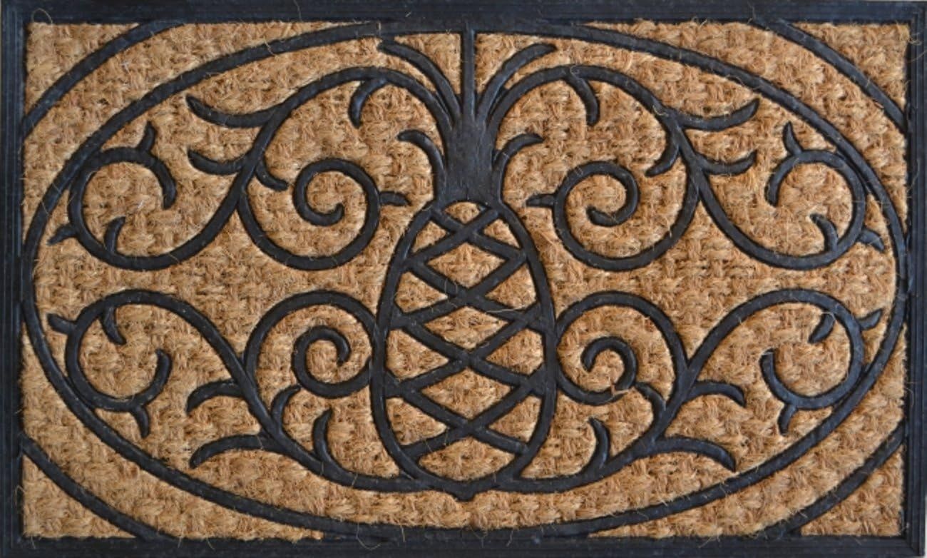 Pineapple Design Coir and Rubber Outdoor Doormat