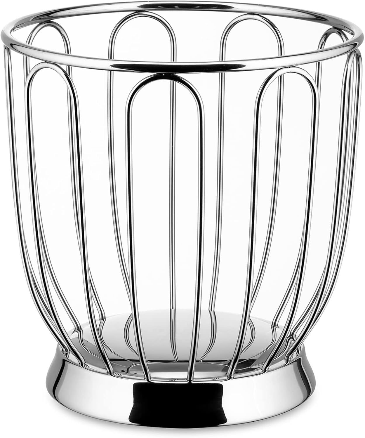 Alessi Classic Polished Stainless Steel Citrus Fruit Basket, 19 cm