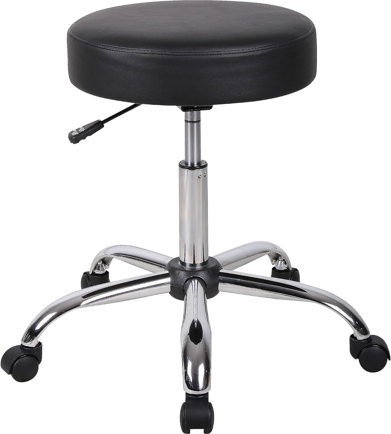 Adjustable Black Vinyl and Chrome Medical Spa Stool