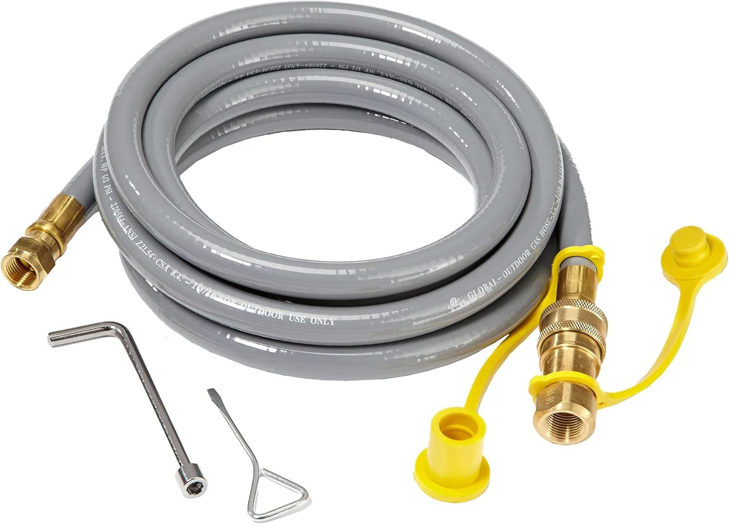 Gray and Yellow Natural Gas Conversion Kit with Hose