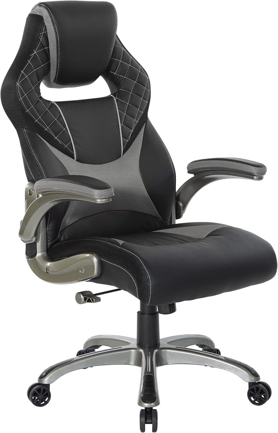 Oversite 32" Black and Grey Faux Leather Gaming Chair