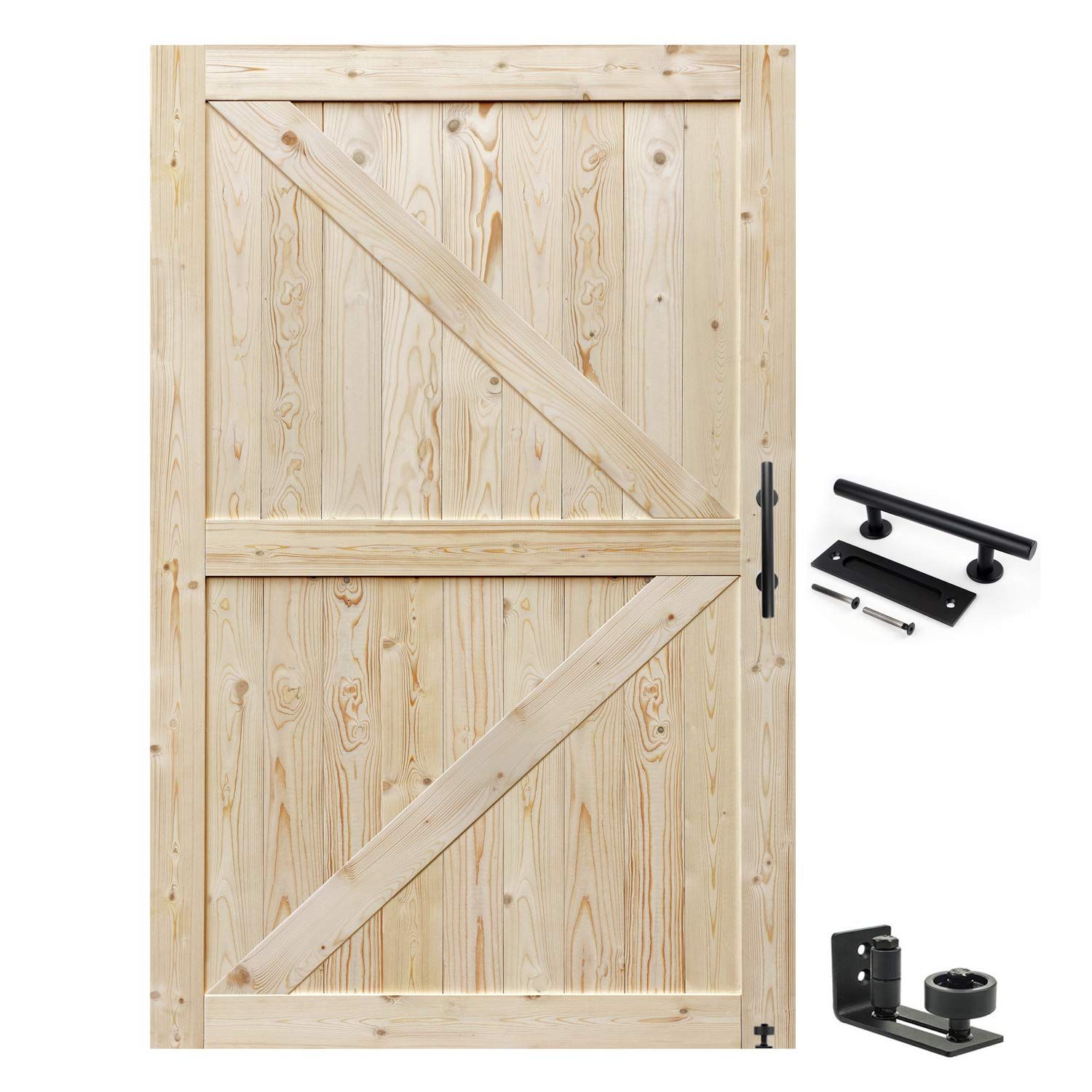 Unfinished Natural Spruce 60" x 84" Sliding Barn Door