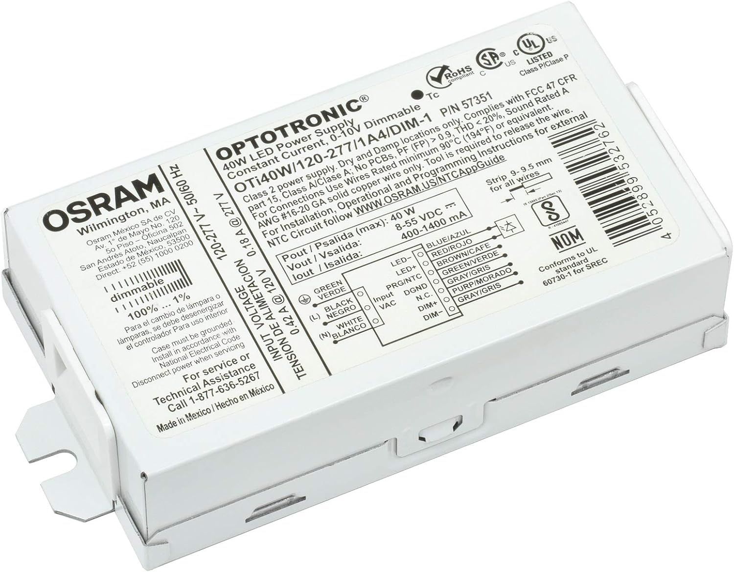 Osram 40W White Compact Dimmable LED Driver