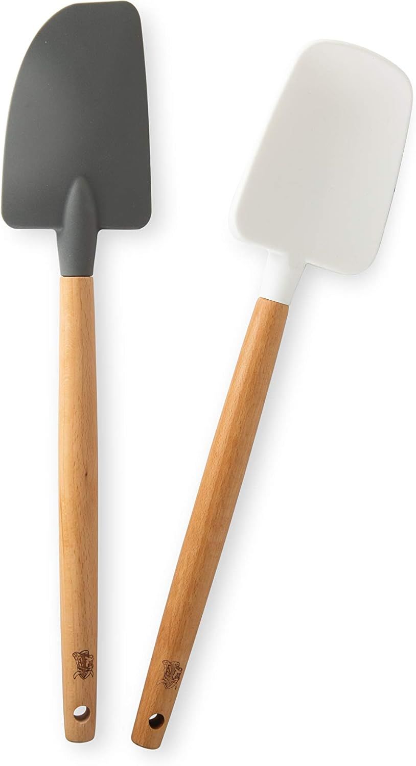 Beechwood and Silicone Spatula Set in Storm and White