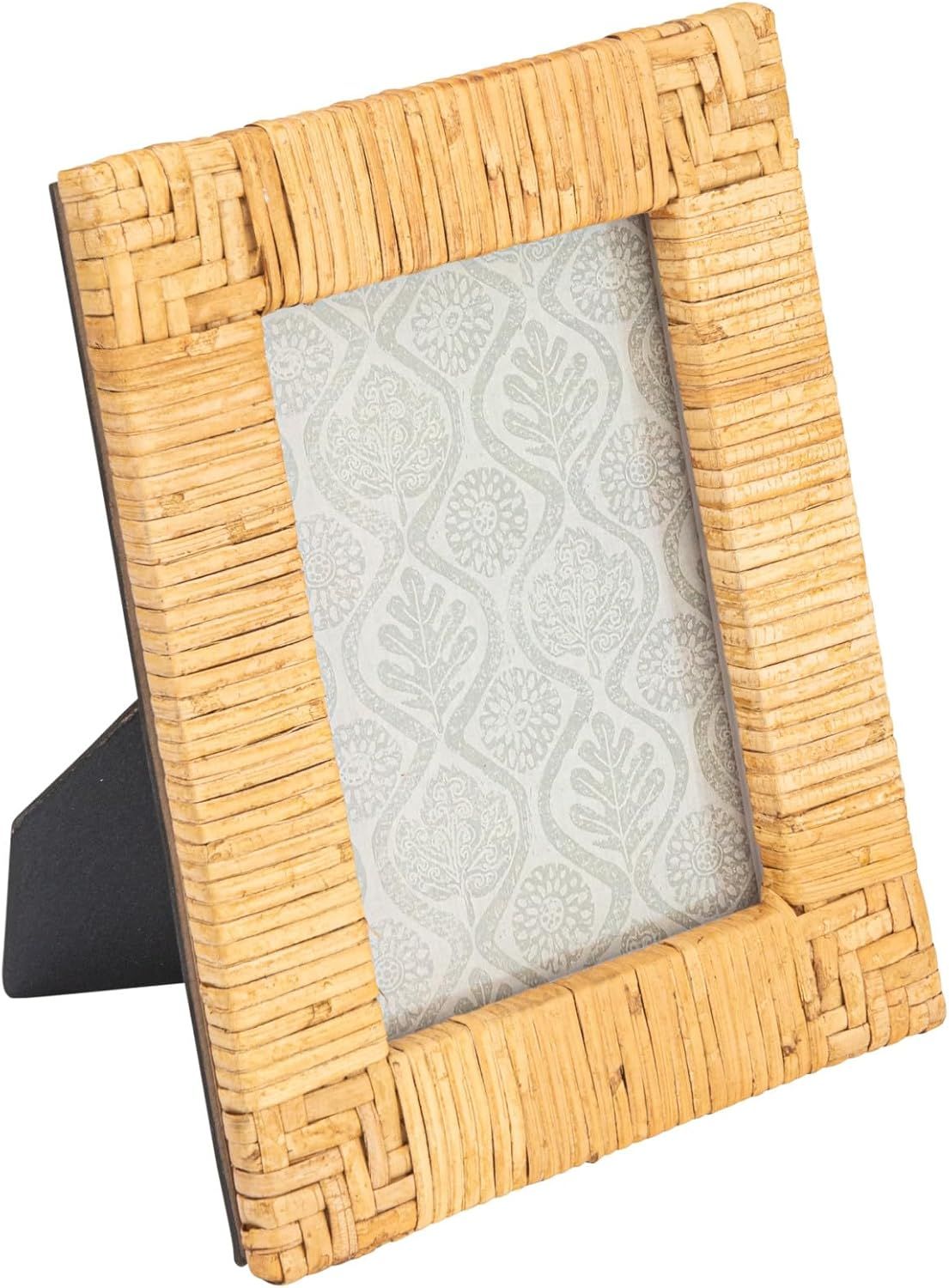 Natural Handwoven Rattan 5x7 Tabletop Photo Frame