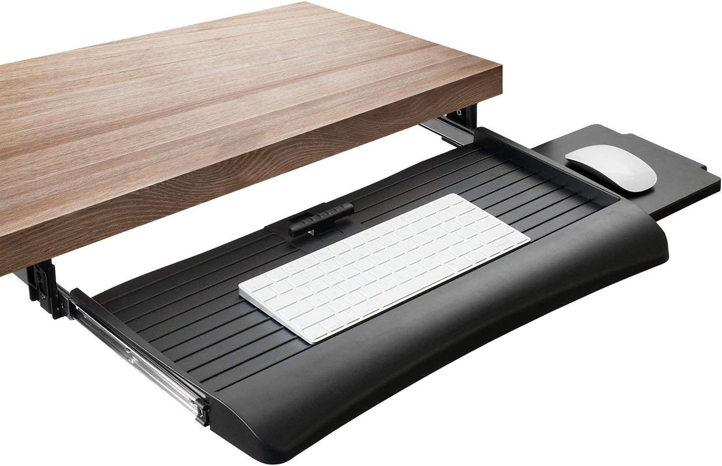 Adjustable Under Desk Keyboard Tray with Mouse Platform