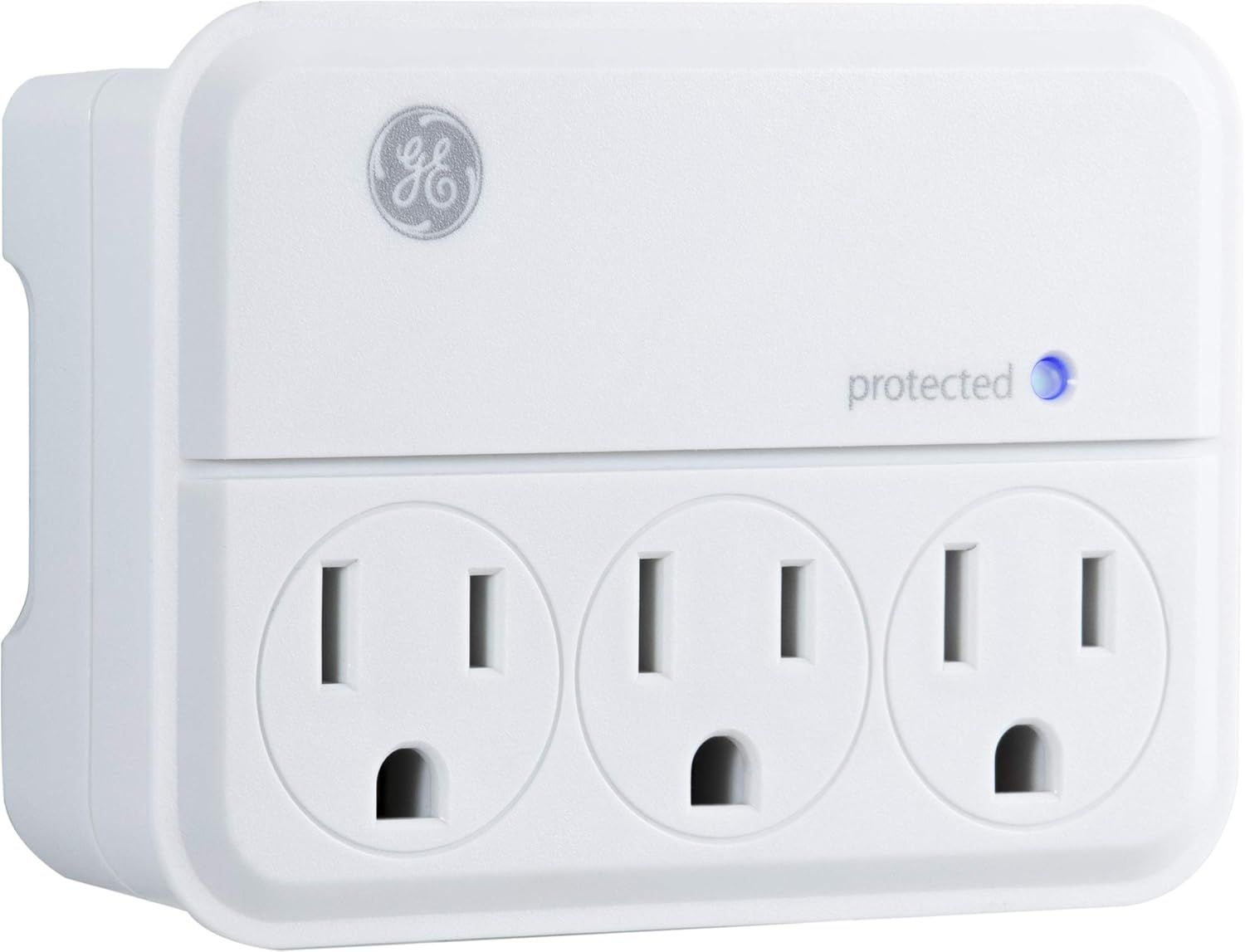 White 3-Outlet Surge Protector Wall Tap with Indicator Light