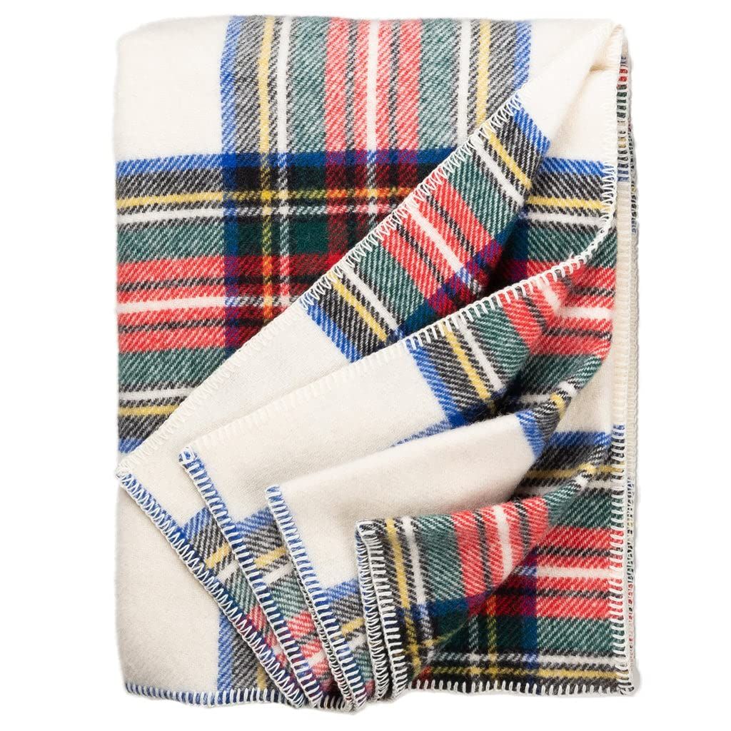 Extra-Large Multicolor Wool Tartan Throw Blanket