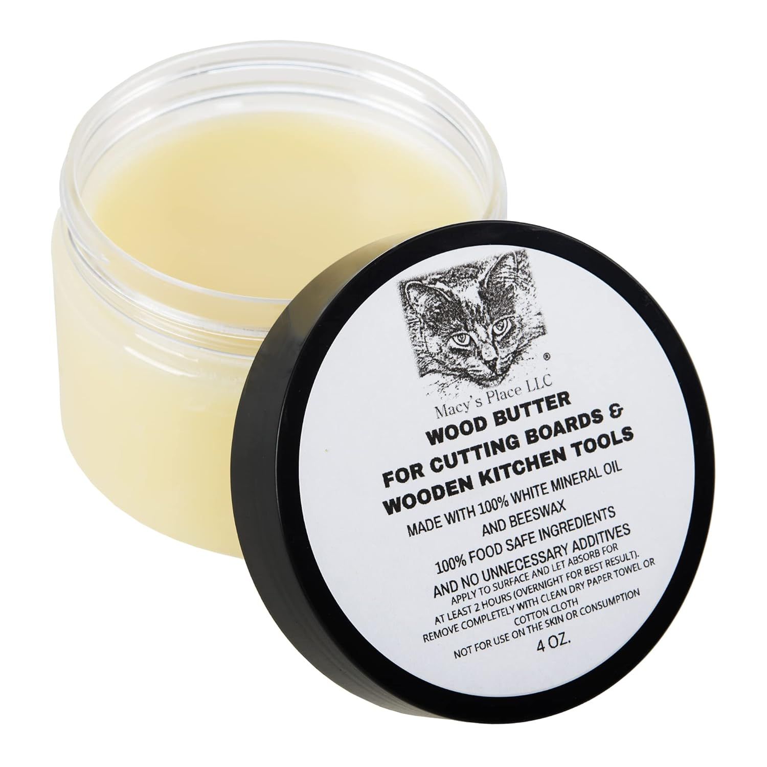 4 oz Food Safe Mineral Oil and Beeswax Wood Butter