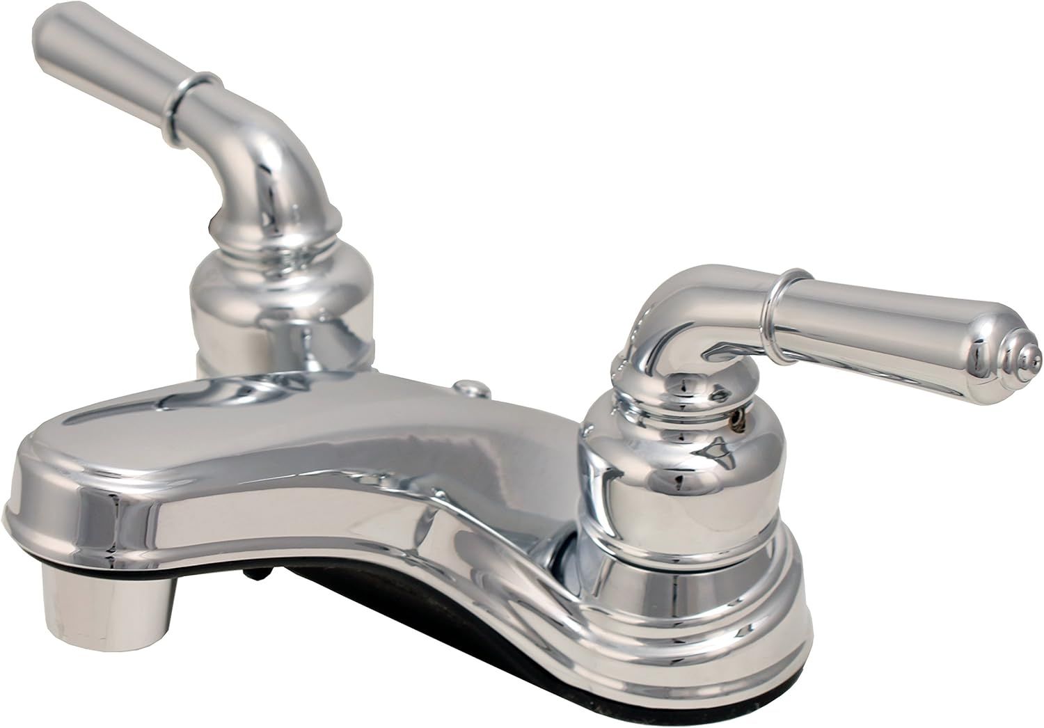 Two-Handle Chrome Plastic Lavatory Faucet with Lever Handles