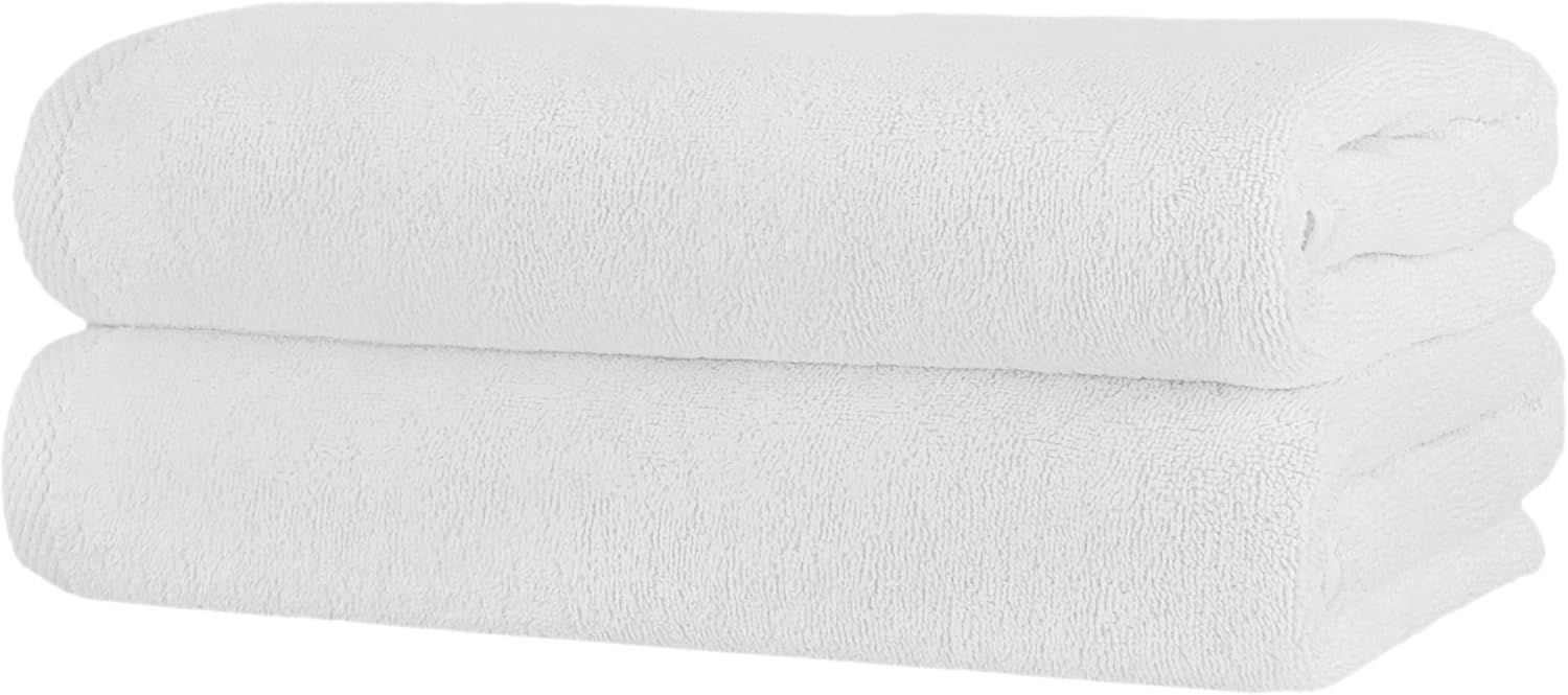 White Turkish Cotton 2-Piece Bath Towel Set