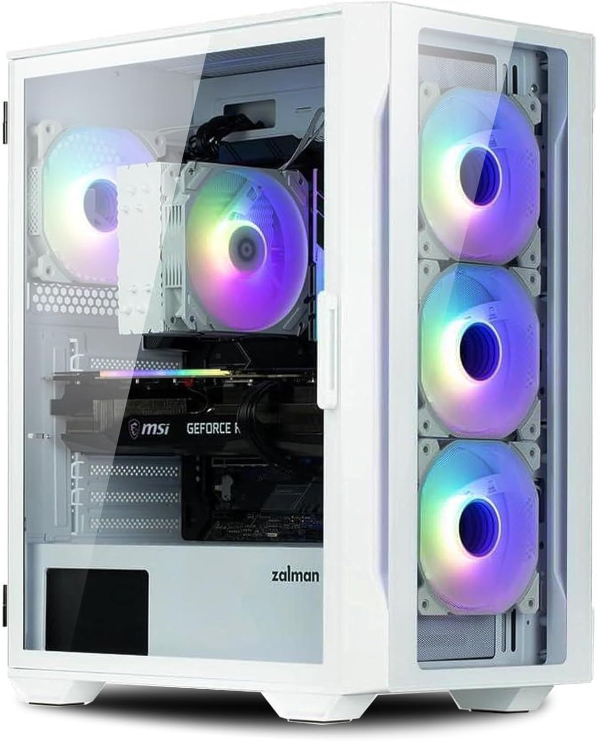 Zalman White ATX Mid-Tower Gaming Case with ARGB Fans