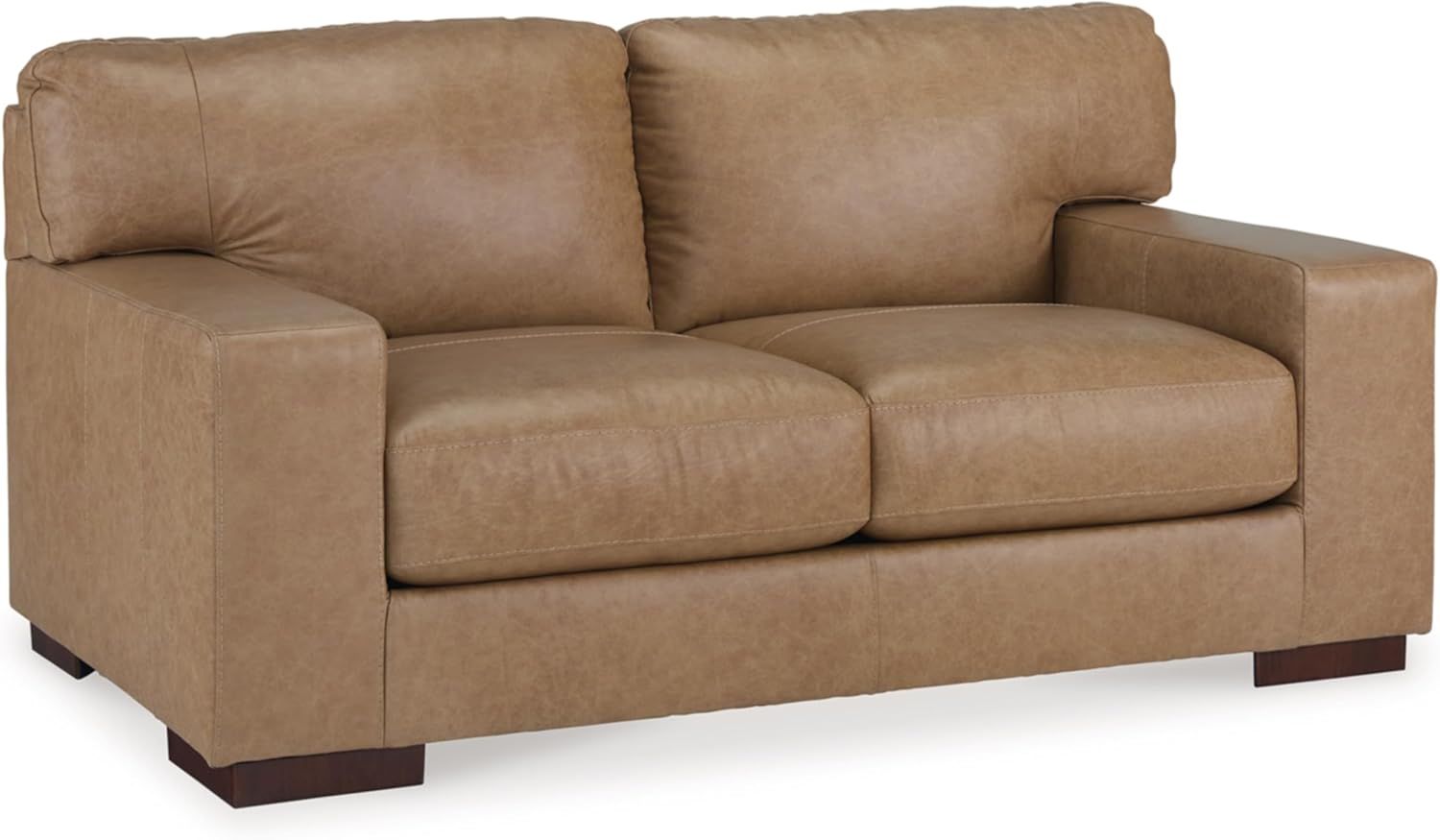 Tumbleweed Faux Leather Track Arm Loveseat with Removable Cushions