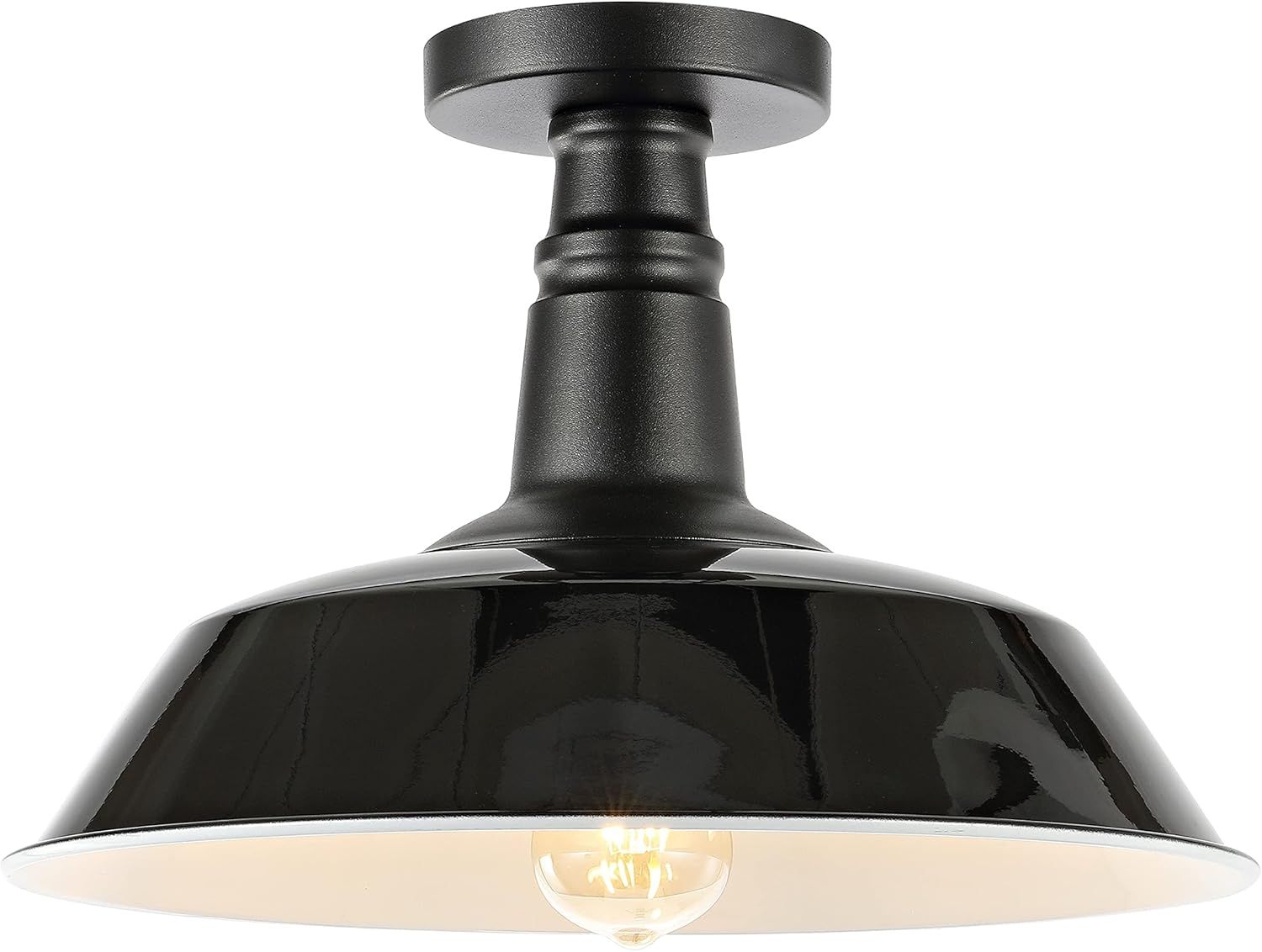 Camila Vintage Industrial Black Metal LED Ceiling Light