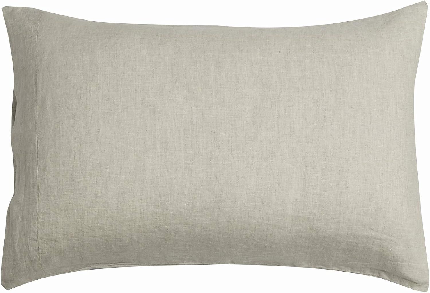 Classic Beige 100% French Linen King Shams, 2-Pack