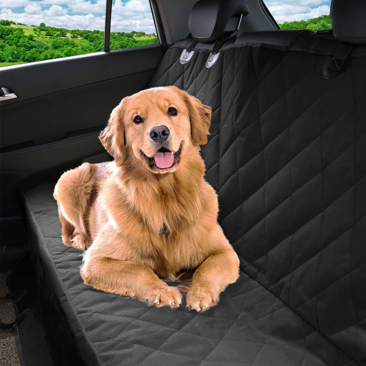 Durable Black Waterproof Hammock Pet Car Seat Cover