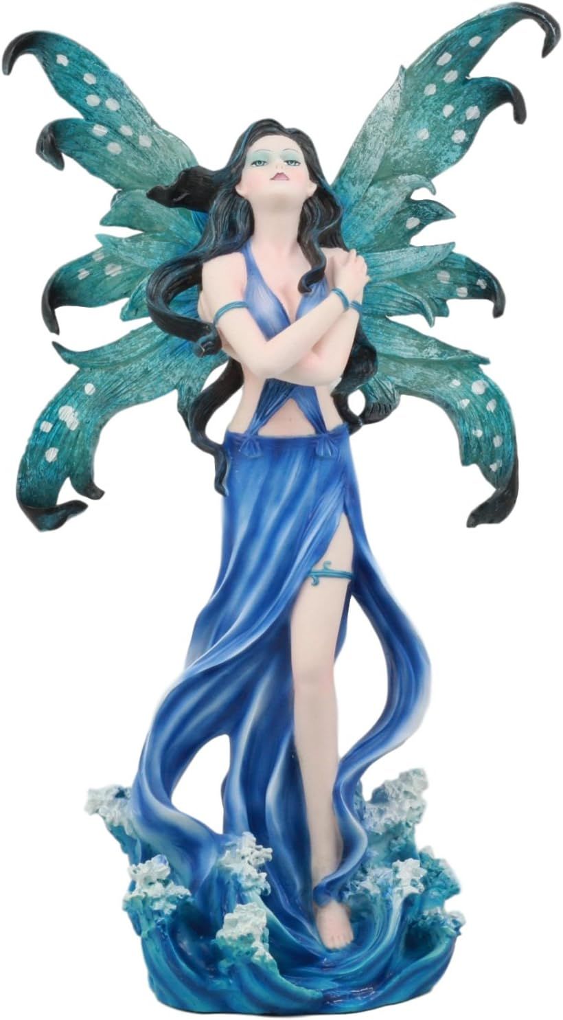 10½” Blue Resin Water Goddess Fairy Figurine